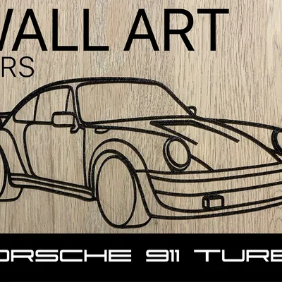 Tranh Treo Tường Silhouette Porsche 911 Turbo 1975 Độc Đáo