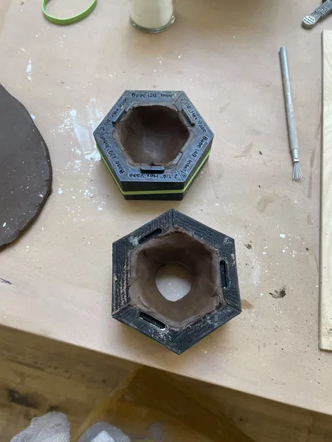 Bộ khuôn cho bình gốm lục giác nặn tay - Image 7