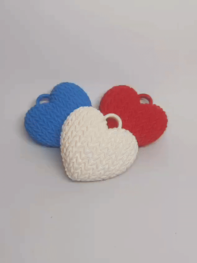 Móc Khóa Trái Tim Đan Len "I Love You" - Quà Tặng Valentine Độc Đáo - Thumbnail 1