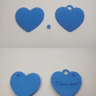 Móc Khóa Trái Tim Đan Len "I Love You" - Quà Tặng Valentine Độc Đáo