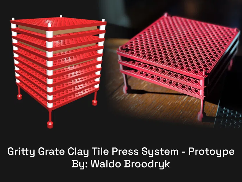 Gritty Grate: Bộ Ép & Sấy Khô Tile/Coaster Đất Sét (Prototype) - Image 1