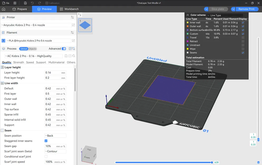 Profile in Anycubic Slicer Next cho Anycubic Kobra 2 Pro - Image 1