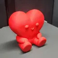 Mô Hình Trái Tim Ngồi Dễ Thương In 3D Không Cần Hỗ Trợ - Thumbnail 6