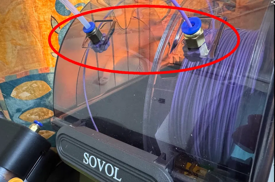 Adapter ống PTFE cho SOVOL Filament Dryer SH02 (dùng Pneumatic Connector M6) - Image 1