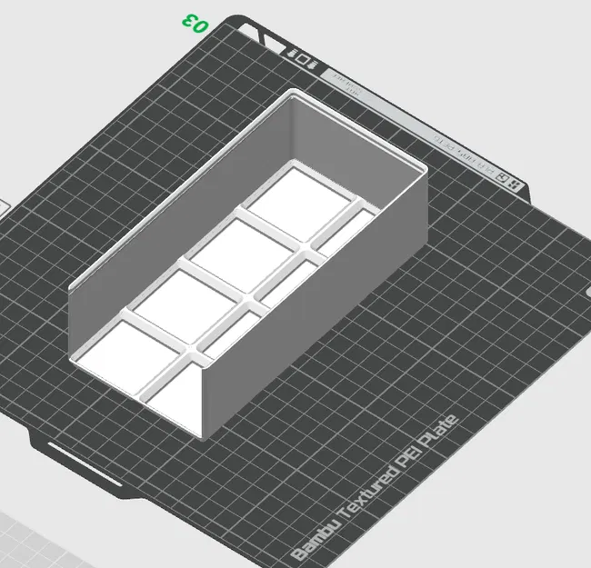 Gridfinity lite - khay chứa đồ trơn tiết kiệm, mở hai đầu - Image 2