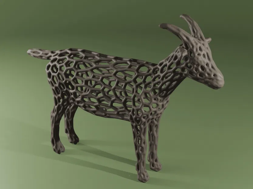 Tượng Dê Voronoi - Mô Hình 3D Nghệ Thuật Độc Đáo - Image 1