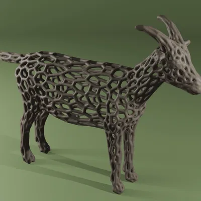 Tượng Dê Voronoi - Mô Hình 3D Nghệ Thuật Độc Đáo