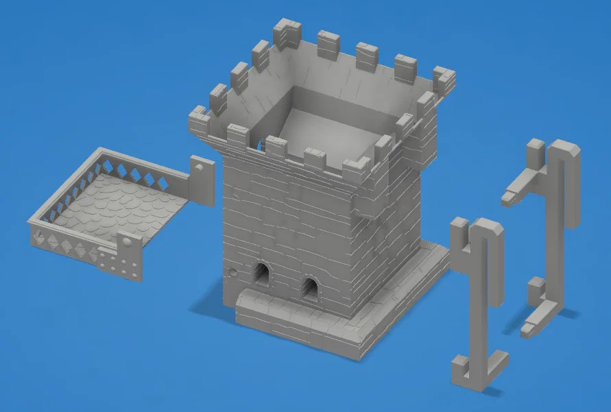 Tháp thả xúc xắc Lâu đài kèm móc treo DM Screen - Image 1