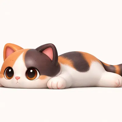 Mèo Tam Thể 3D Dễ Thương - Mô Hình In Linh Hoạt