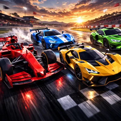 Xe Tối Giản Trừu Tượng – Bộ Motorsport (Low Poly Formula/GT/Hypercar/Rally)