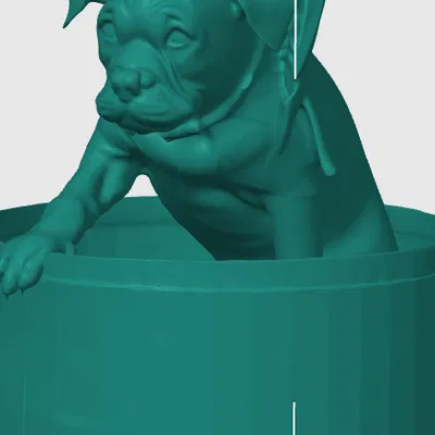 Mô Hình Chú Chó Bull Anh Trong Hộp Quà Giáng Sinh 3D