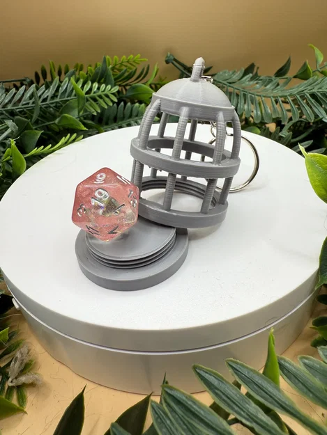 Móc chìa khóa Lồng chim D20 - Phụ kiện độc đáo cho người chơi DND - Image 1