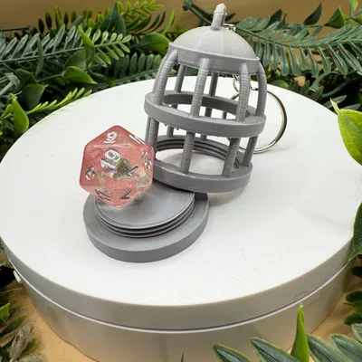 Móc chìa khóa Lồng chim D20 - Phụ kiện độc đáo cho người chơi DND