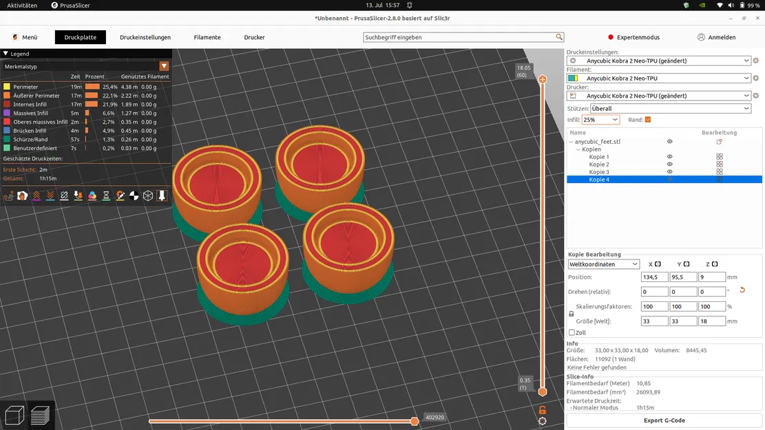 Chân chống rung Kobra Neo 2, chỉnh level & giảm ồn (TPU) - Image 6