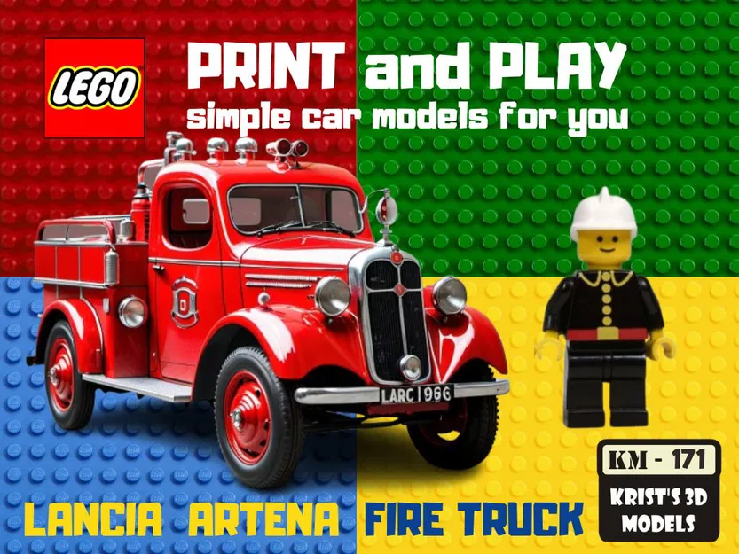 Mô Hình LEGO Xe Cứu Hỏa Lancia Artena 1933 Đẹp - Image 1
