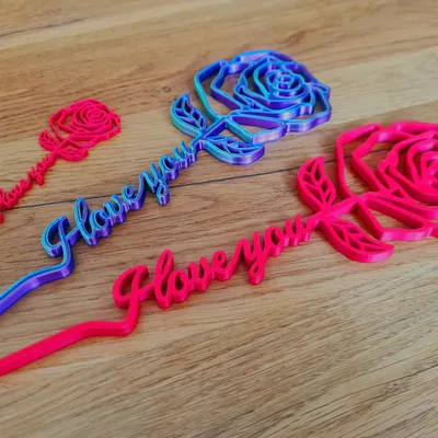 Bông hồng với thân chữ “I love you”