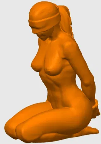 Tượng Nữ Quỳ Bịt Mắt, Hai Tay Bị Trói Sau Lưng - Image 1