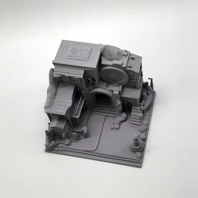 Marketplace Miniature – Mô hình cổng vào chợ/hầm ngục (có thể scale)