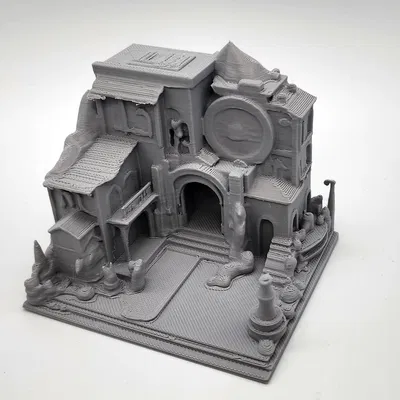 Marketplace Miniature – Mô hình cổng vào chợ/hầm ngục (có thể scale)