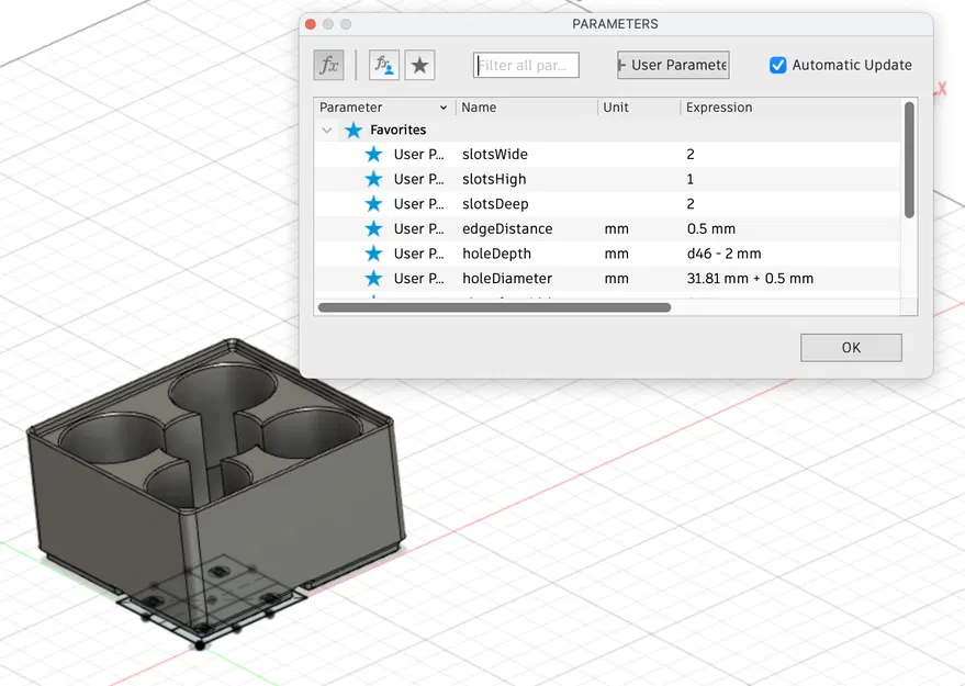 Gridfinity Parametric nhiều khay giữ chai (có hole bridging fix) - Image 1