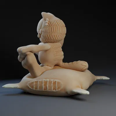 Mô Hình Garfield Ngồi Ăn Pizza 3D Đẹp Mắt