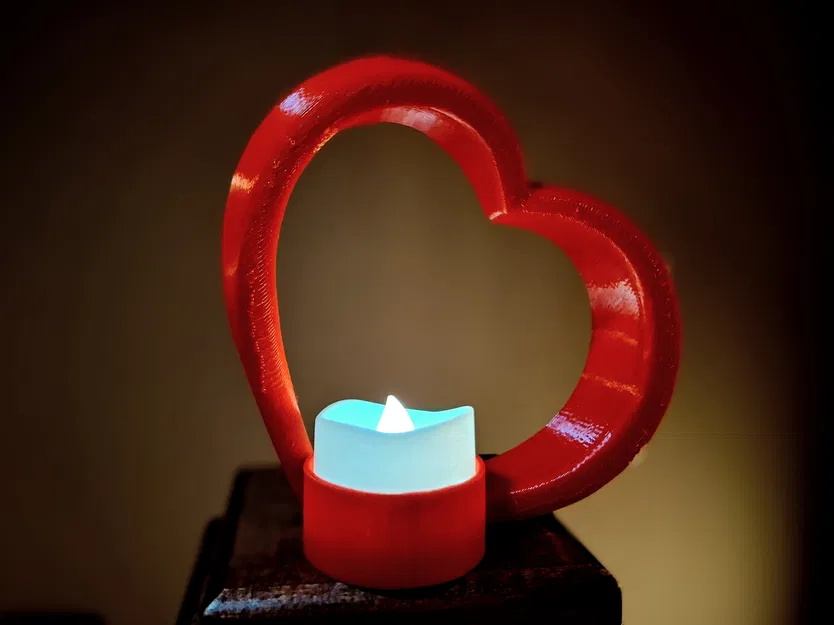 Khay đỡ LED tea light hình trái tim - in dễ - Image 1