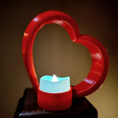 Khay đỡ LED tea light hình trái tim - in dễ