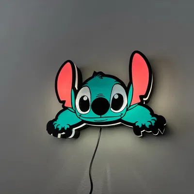 Đèn LED mini hình Stitch 3D đáng yêu cho phòng bé