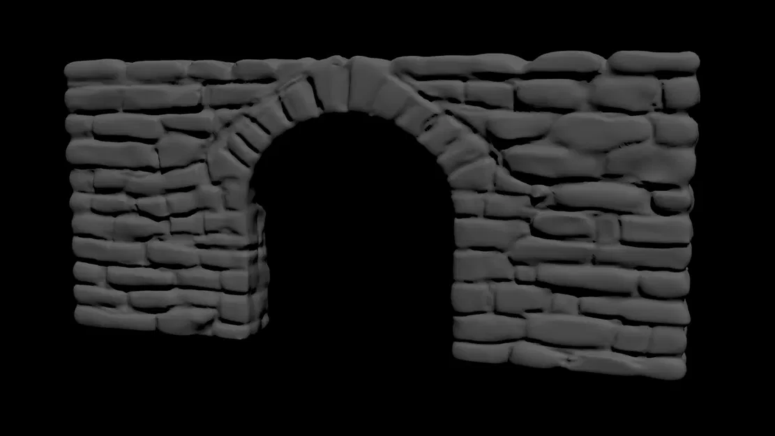 Mô Hình Cổng Vòm Đá 3D In Không Cần Support Cho Bàn Cờ Game - Image 1