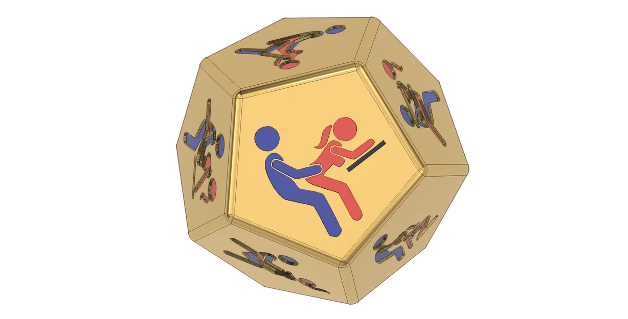Xúc xắc Kamasutra LOVE – khối mười hai mặt (dodecahedron) - Image 1