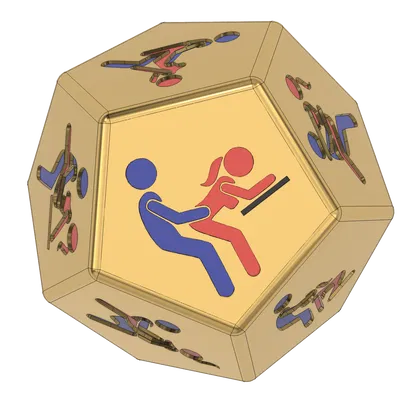 Xúc xắc Kamasutra LOVE – khối mười hai mặt (dodecahedron)