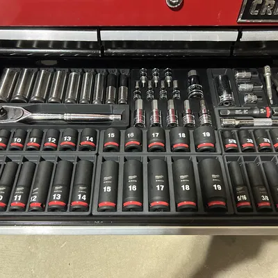 Khay Sắp Xếp Tuýp Milwaukee Shockwave 3/8" Chuẩn Gridfinity