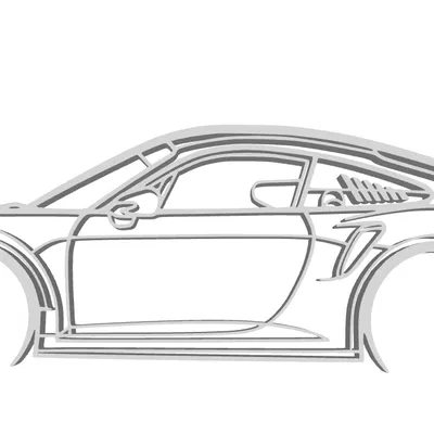 Silhouette Porsche 911 (992) GT3RS dễ scale cho treo tường, móc khóa…