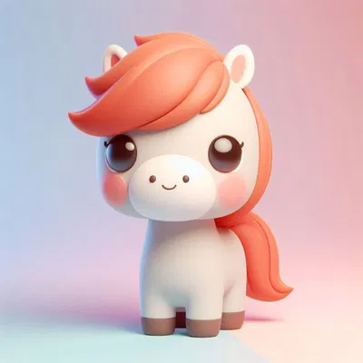 Mô Hình Bé Ngựa Đất Sét Kawaii 3D Dễ Thương