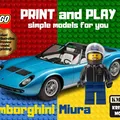 Mô Hình LEGO Lamborghini Miura Roadster 1968 3D - Thumbnail 1