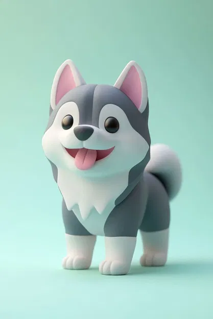 Mô Hình Husky Bé Bỏng "Kawaii" Dễ Thương - In 3D - Image 1
