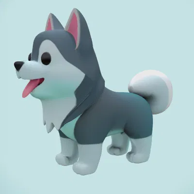 Mô Hình Husky Bé Bỏng "Kawaii" Dễ Thương - In 3D
