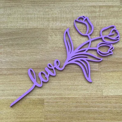 Mô hình Hoa Tulip Tình Yêu "Love Tulips" - Quà 3D độc đáo