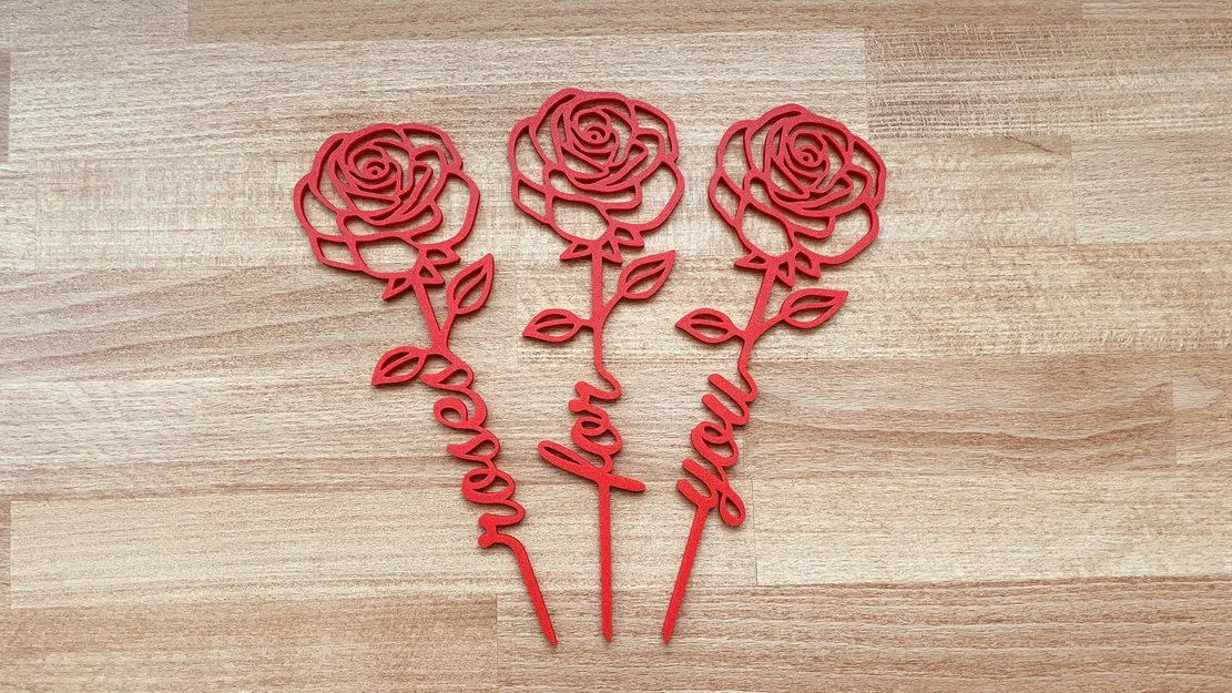 Mô Hình Hoa Hồng 3D "For You" - Quà Tặng Valentine Độc Đáo - Image 1