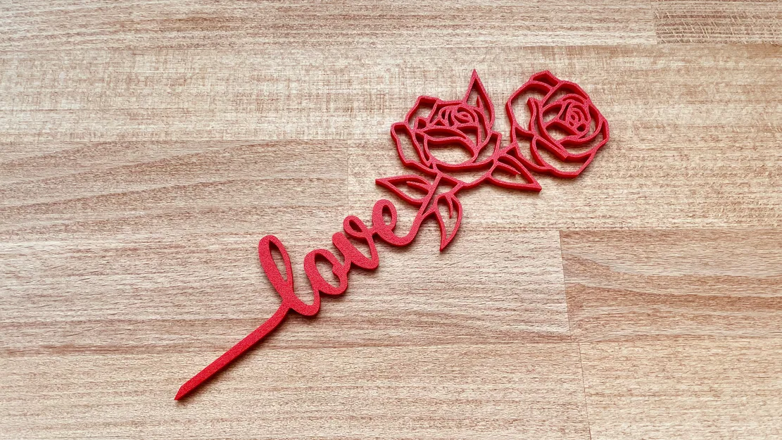 Mô hình 3D Hoa hồng "Love" - Quà tặng Valentine ý nghĩa - Image 1