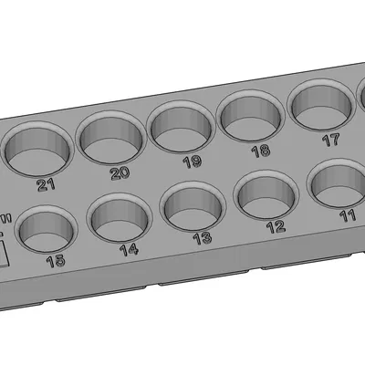 Khay giữ đầu tuýp socket 10-22 metric (Gridfinity bin 2x5)