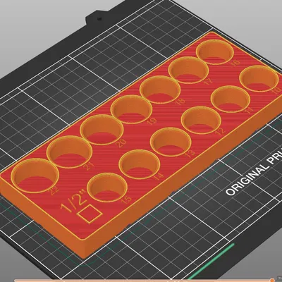 Khay giữ đầu tuýp socket 10-22 metric (Gridfinity bin 2x5)
