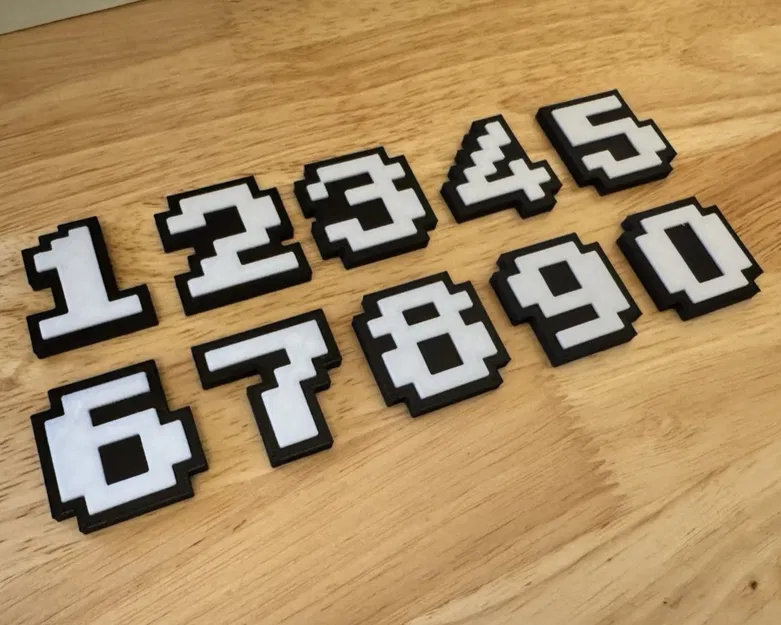 Số 0–9 8-Bit dạng nam châm tủ lạnh (Hot-Swap, đa màu) | Decor - Image 1