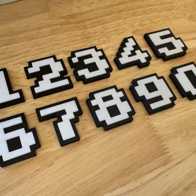 Số 0–9 8-Bit dạng nam châm tủ lạnh (Hot-Swap, đa màu) | Decor