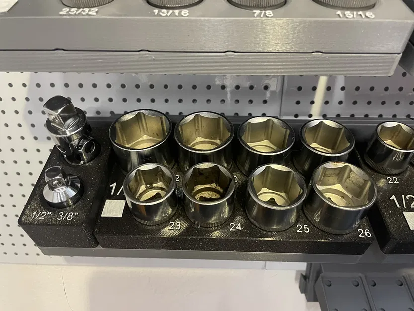 Khay Gridfinity giữ đầu tuýp metric 23–32 (socket holder bin 2x4) - Image 4