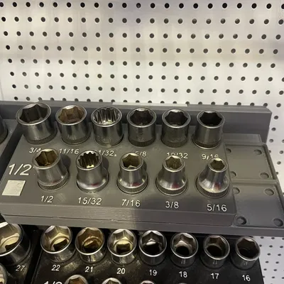 Khay giữ socket SAE 1/2 đến 3/4 dạng bin Gridfinity