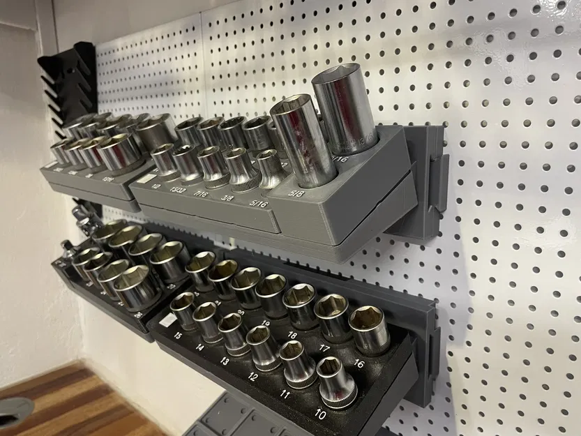 Khay giữ socket SAE 1/2 đến 3/4 dạng bin Gridfinity - Image 4