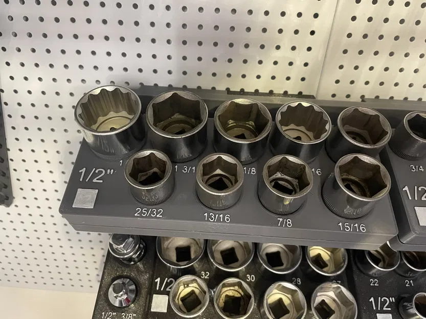 Khay giữ đầu tuýp 1-1/4 đến 25/32 SAE (Gridfinity) – socket holder bin 2x5 - Image 1