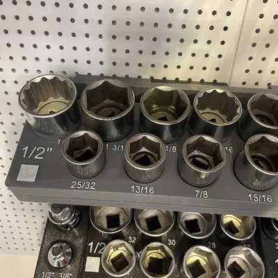 Khay giữ đầu tuýp 1-1/4 đến 25/32 SAE (Gridfinity) – socket holder bin 2x5