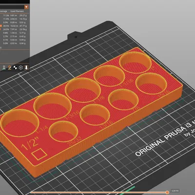 Khay giữ đầu tuýp 1-1/4 đến 25/32 SAE (Gridfinity) – socket holder bin 2x5